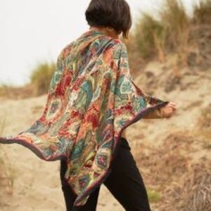 NWOT J.Jill Elaborate Paisley Silk Square Scarf Wrap